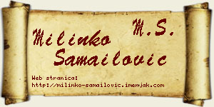 Milinko Samailović vizit kartica